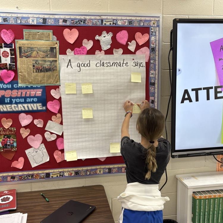 To kick off a new school year, Mrs. Carnahan’s classes completed an activity to define what makes a good classmate. Students also played “Would You Rather” to ease back into the new school year.