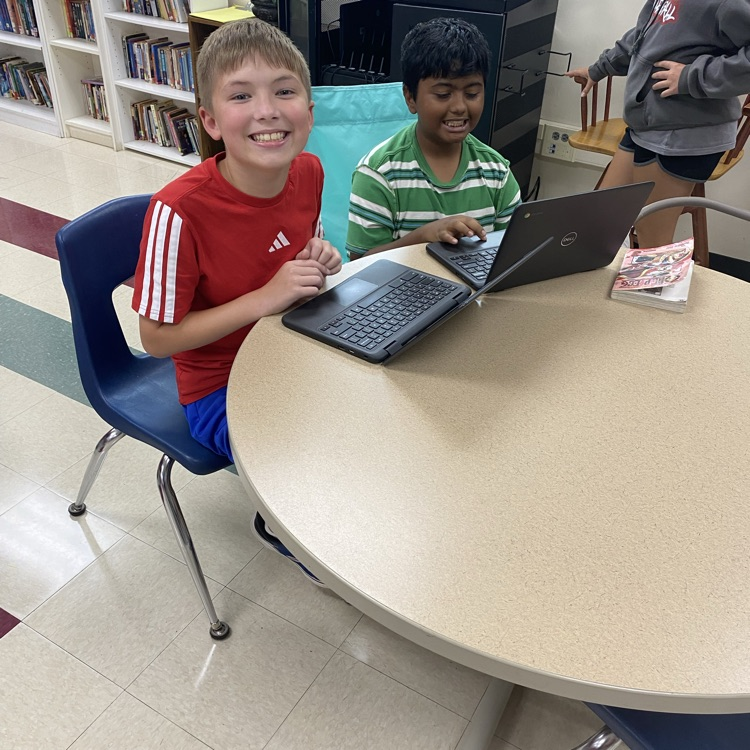 Students in Mrs. Patrick’s classroom worked with partners today to complete their assignments.