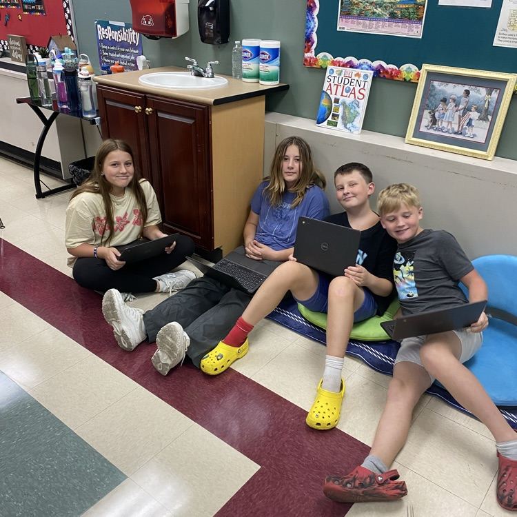 Students in Mrs. Patrick’s classroom worked with partners today to complete their assignments.
