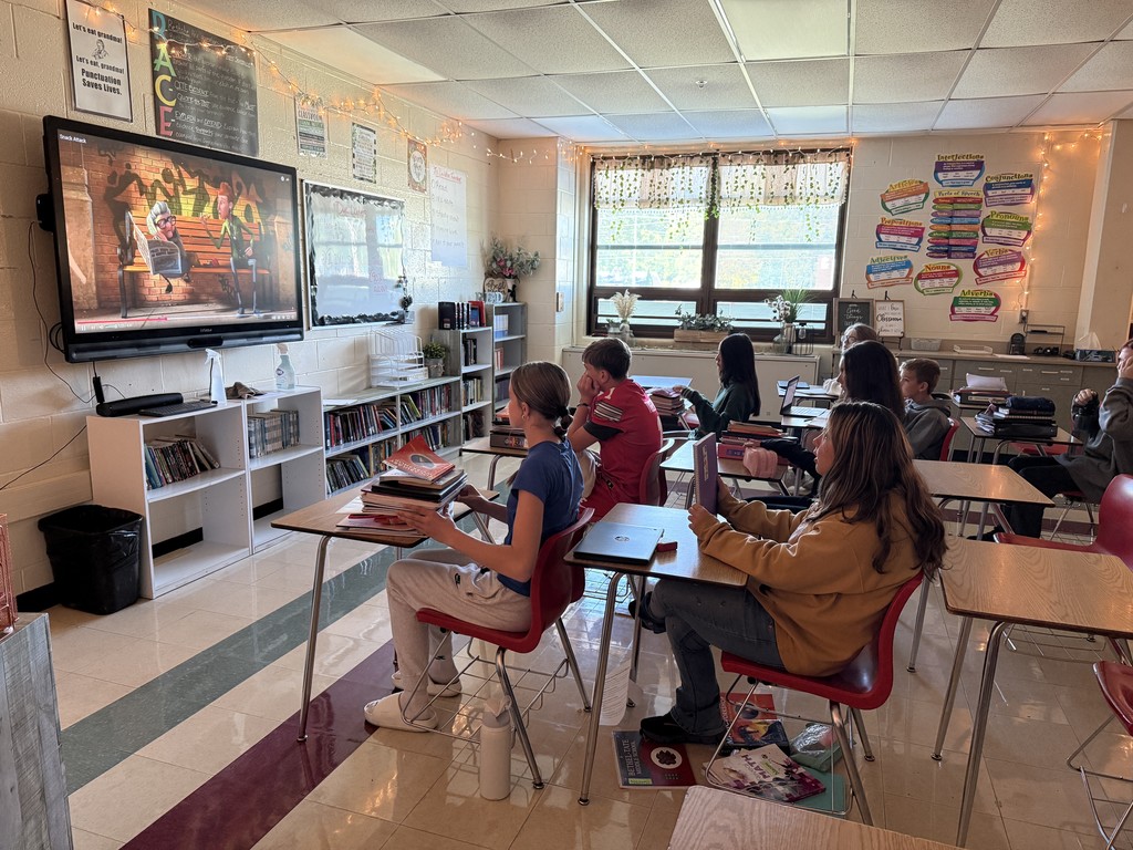 Students learning and practicing point of view in Mrs. Parlier’s class. 