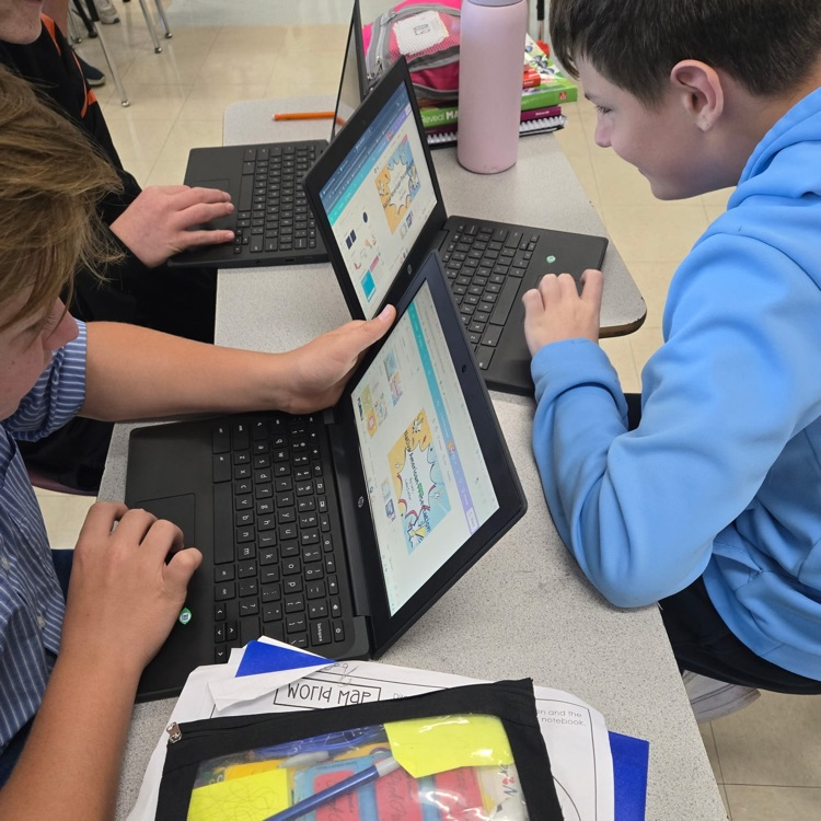 Students are designing a Canva infographic to visually highlight the key ideas from their chapter on Native Americans.
