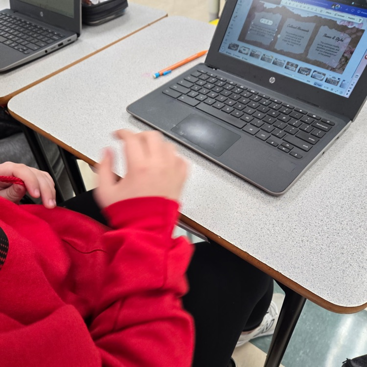 Students are designing a Canva infographic to visually highlight the key ideas from their chapter on Native Americans.