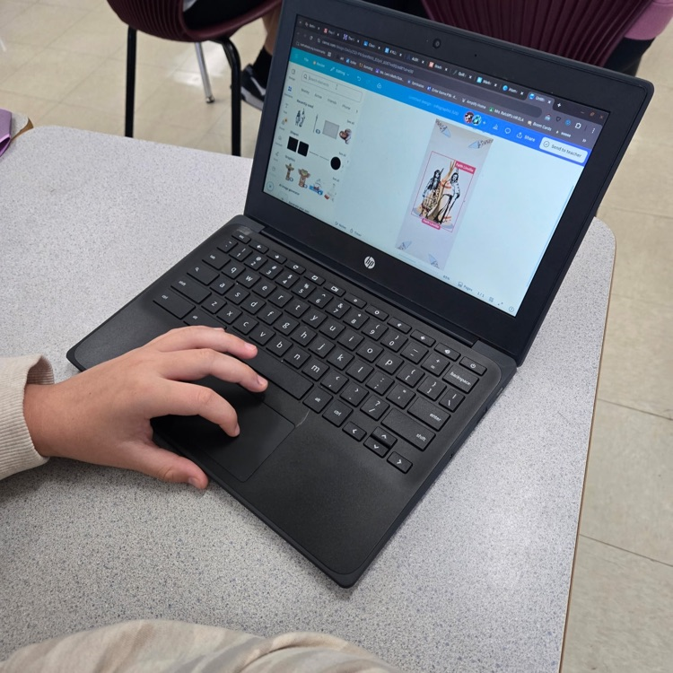 Students are designing a Canva infographic to visually highlight the key ideas from their chapter on Native Americans.