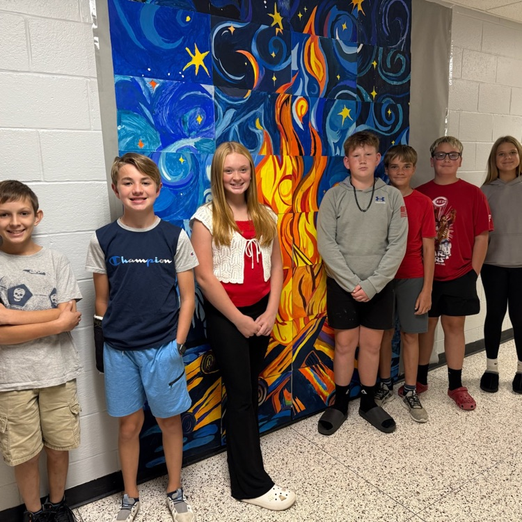 7th grade Art students completed a collaboration with 3 classes to create a grid painting.  They knocked it out of the park!!
