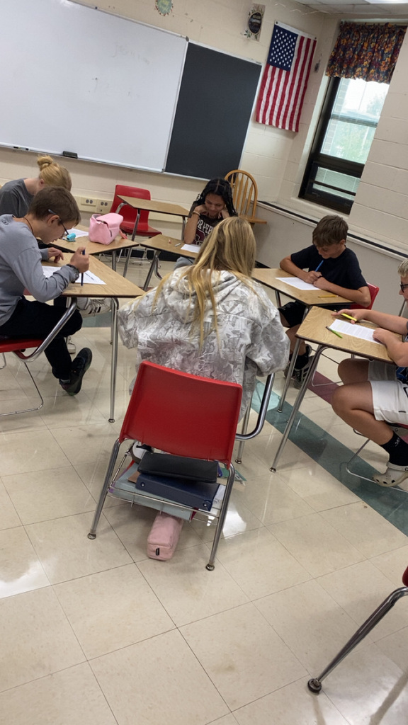 7th graders worked in literature circles to identify literary elements in fiction. 