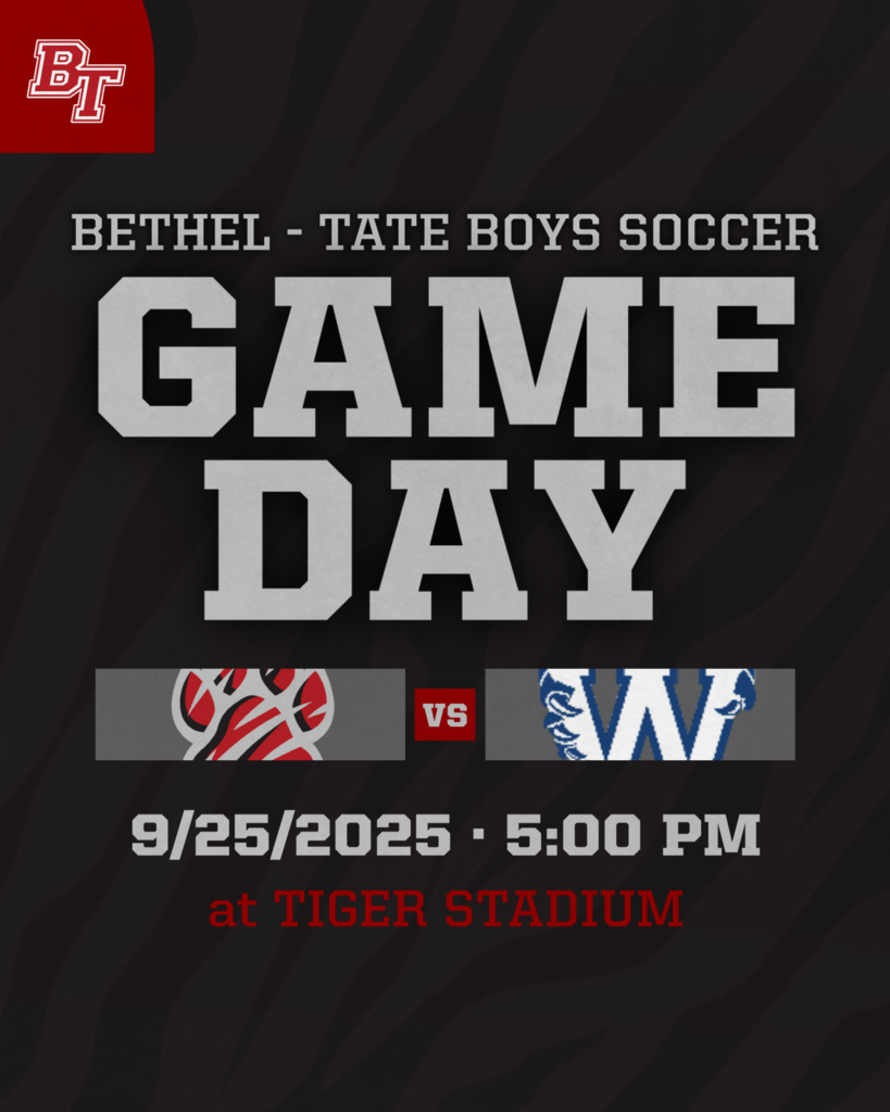 9/25/2025 Boys Soccer Gameday Graphic - Williamsburg at Bethel-Tate