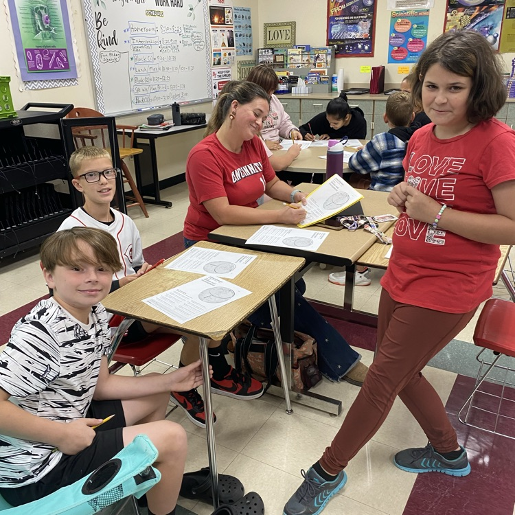 Students in Mrs. Patrick’s Class worked with partners to complete an activity sheet on mapping skills. 