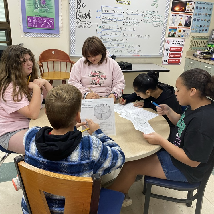 Students in Mrs. Patrick’s Class worked with partners to complete an activity sheet on mapping skills. 