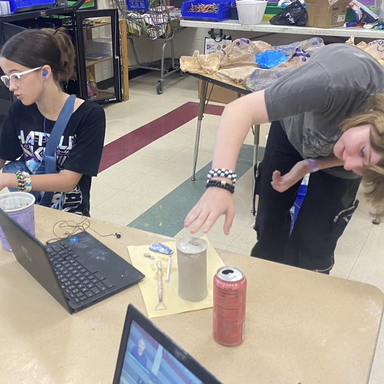 7th grade Art students working on their Clay Junk Food project.