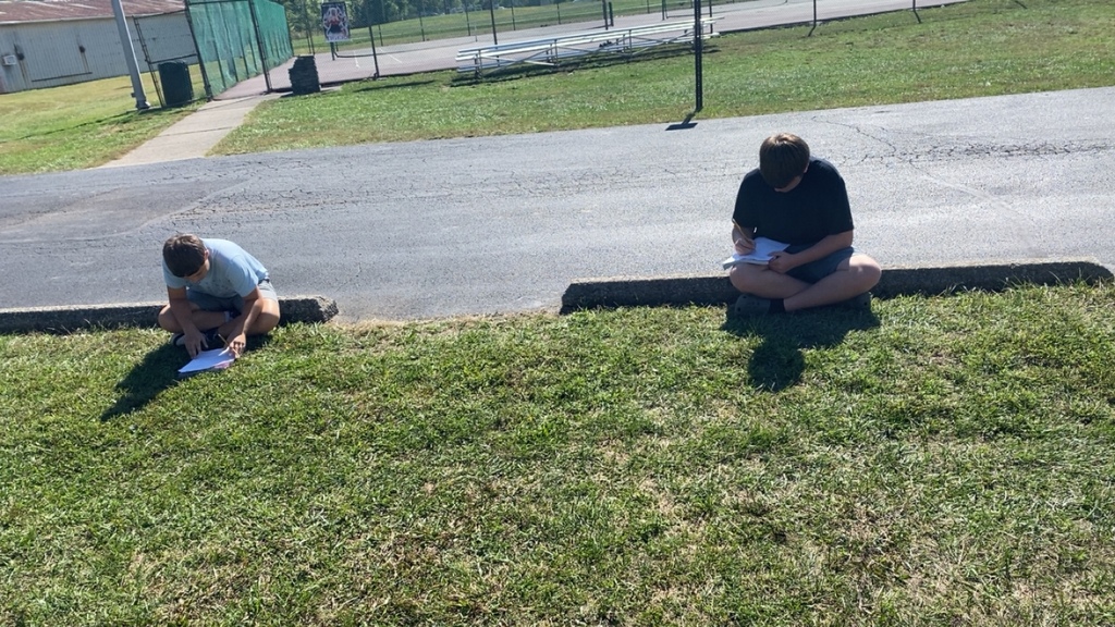 Students solved math problems with rational numbers while enjoying the sun. 