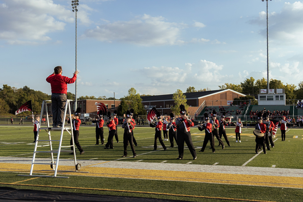 The BTHS Marching Band completing at Little Miami Band Fest