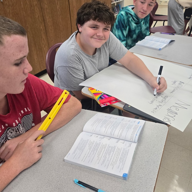 Students are reviewing vocabulary from Units 1–3 by creating their own categories based on themes and ideas from the novel they read, then sorting the words into those categories to make meaningful connections between the story and the vocabulary.