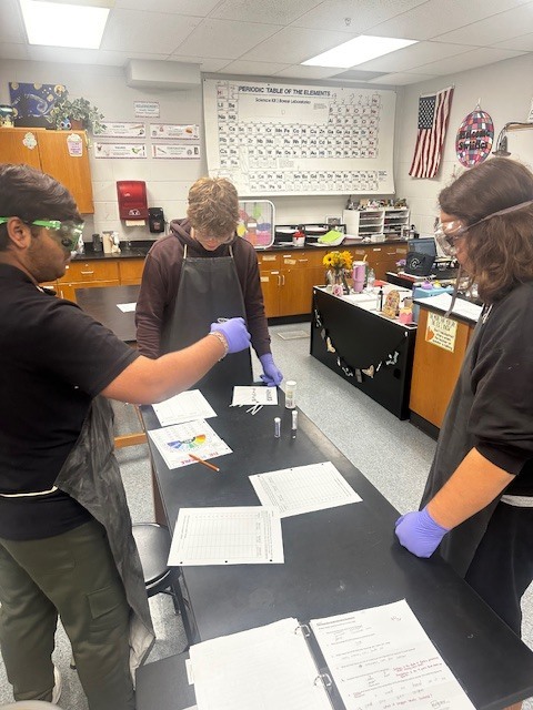 Science students busy with hands on lessons in investigative science