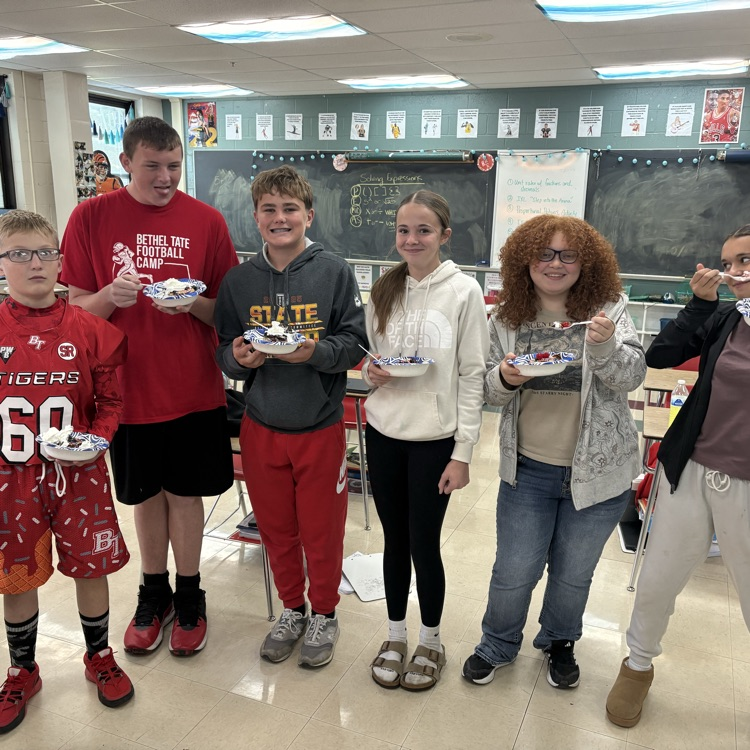 7th grade math students who completed an entire IXL skills BINGO board during the 1st quarter earned an ice cream sundae 🍨