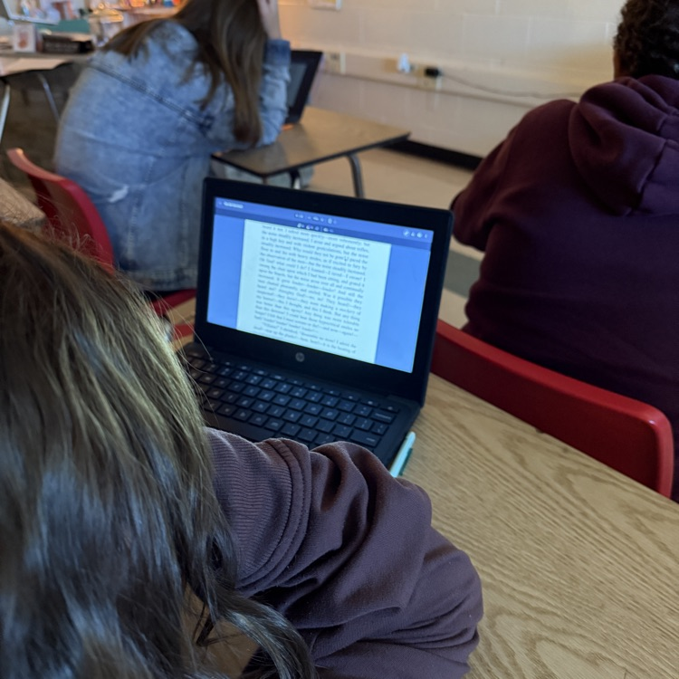 7th grade students reading and listening to “The Tell-Tale Heart” and completing a group discussion after using FigJam.