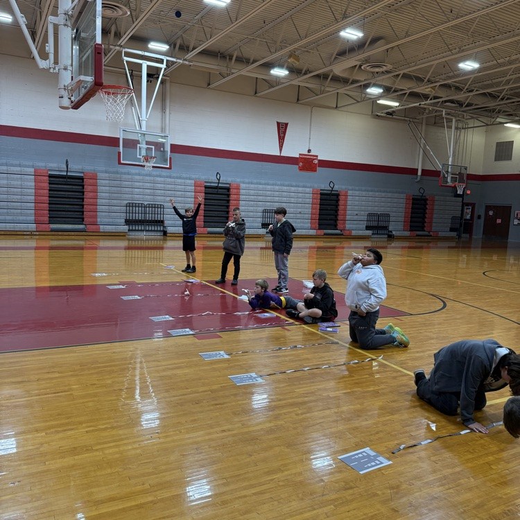 Sixth grade PLTW are test flying their straw jets, learning about propulsion and the design process.