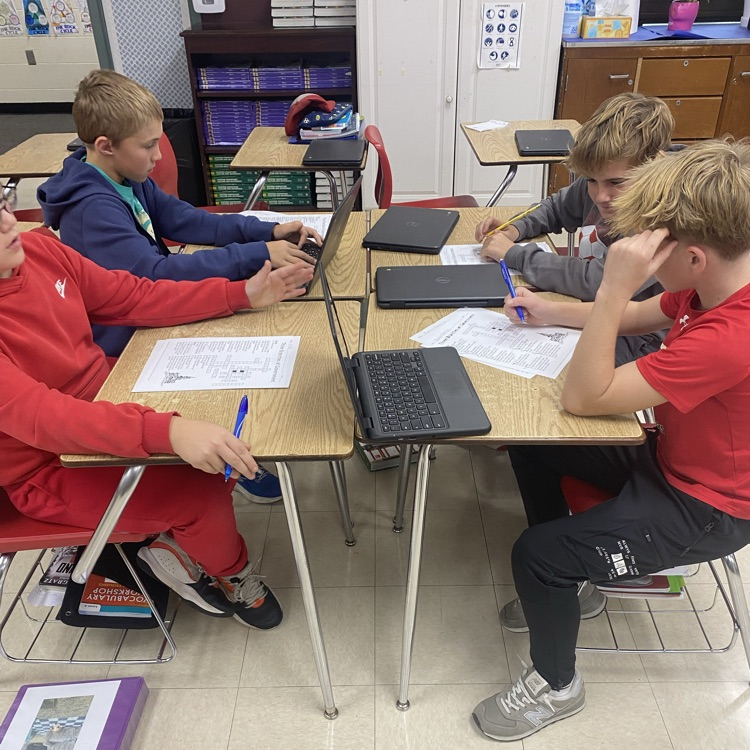 Students in Mrs. Patrick’s classroom are researching information about the three different branches of government.