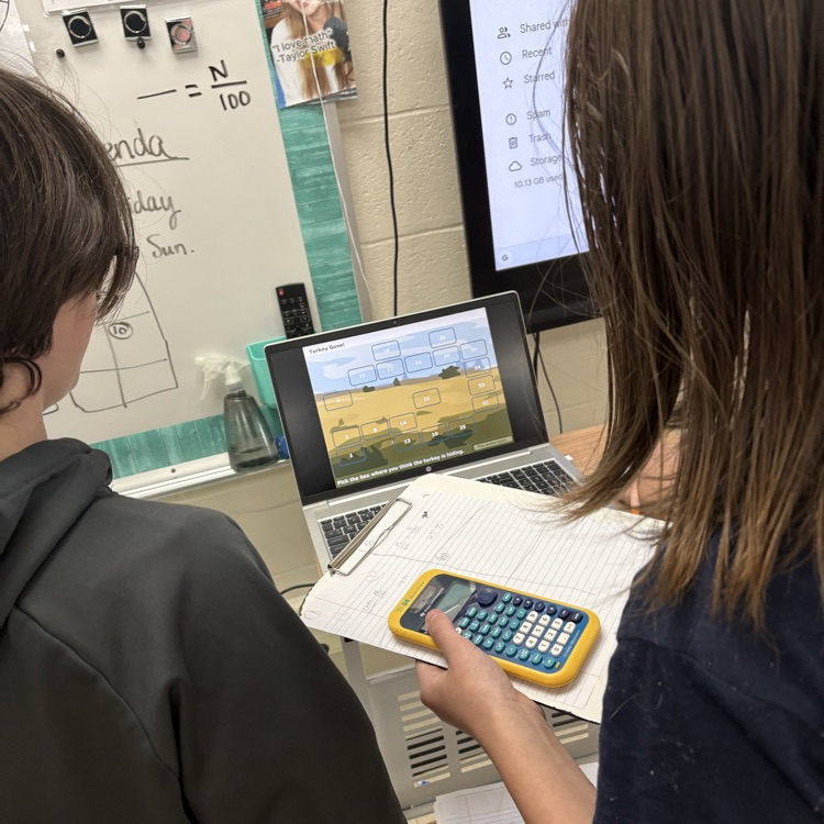 Our 7th graders used proportions to find percent increase and decrease in real-world scenarios. Each correct answer earned them a chance to find the hidden turkey!