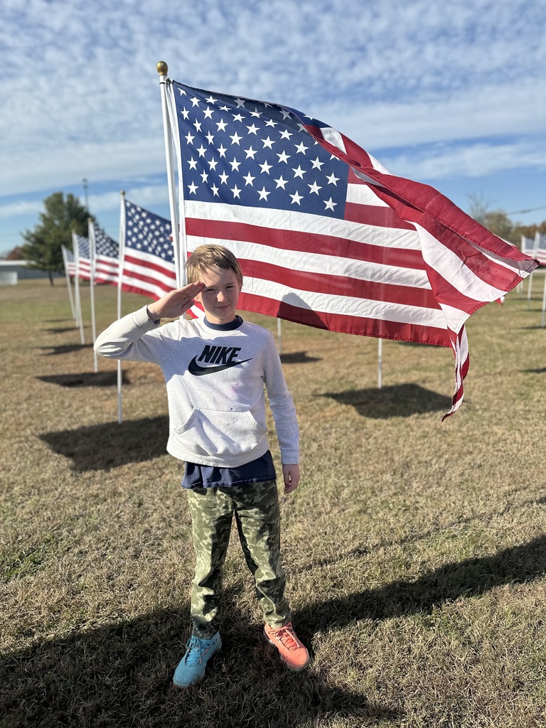 Students read the names through the flag field and honor our Veterans.