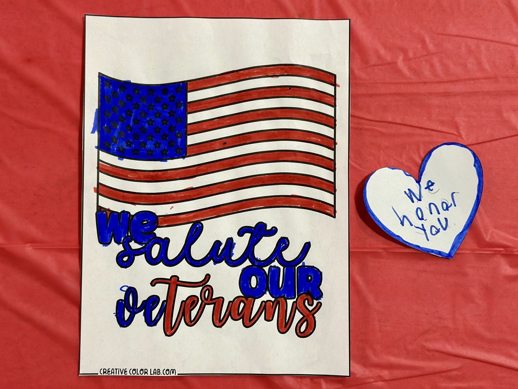 Students made greeting cards for each veteran who attended our Veterans Day ceremony.