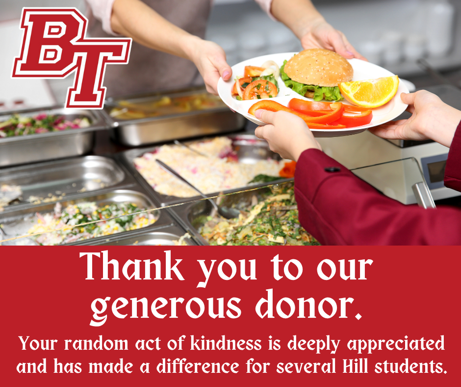 A graphic expressing gratitude for a gift from an anonymous donor