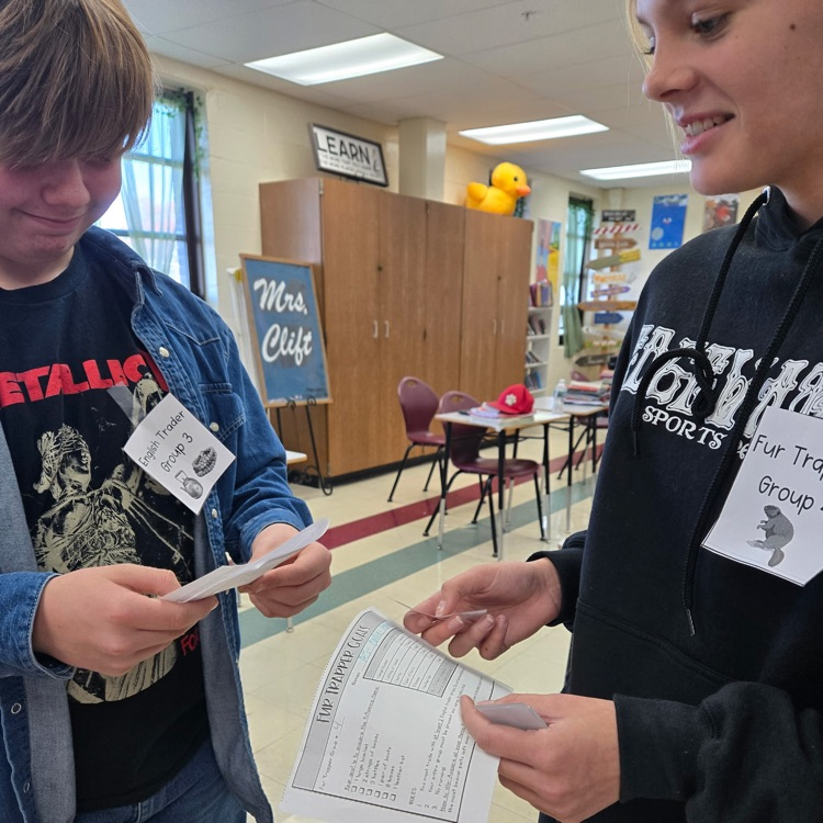 Students are learning about the middle colonies through a fur trading simulation and learning about different aspects of the Quaker life.