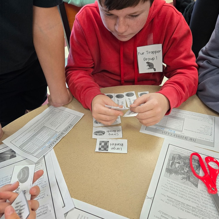 Students are learning about the middle colonies through a fur trading simulation and learning about different aspects of the Quaker life.