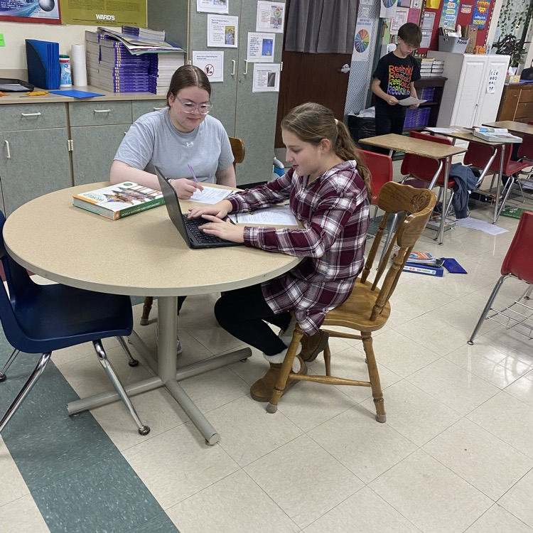 Students in Mrs. Patrick’s classroom are researching how the Paleolithic people adapted to their environment. 