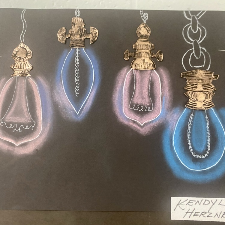 7th and 8th grade Art students creating stunning color chalk lights!