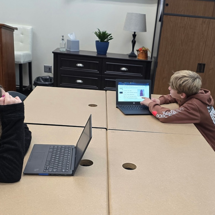 8th graders in Career Exploration are completing their reflection on the budget they created. Mrs. Harrison was pleased that every student was able to  make adjustments so their budget balanced or had a surplus. 