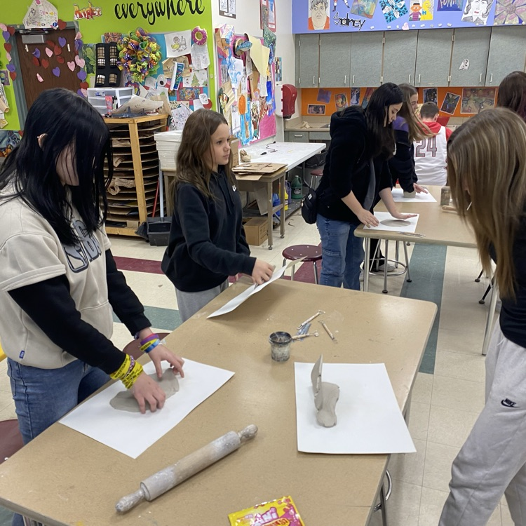 7th grade students beginning their Clay Junk Food project.  Can’t wait to see the final outcome!