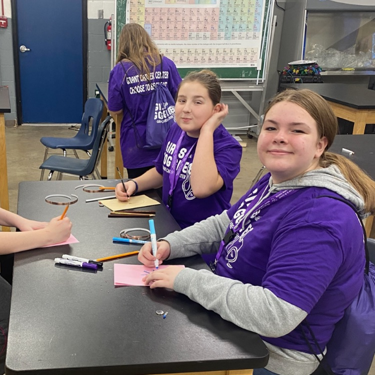 The 6th Grade "Girls with Goggles" at Grant Career Center.