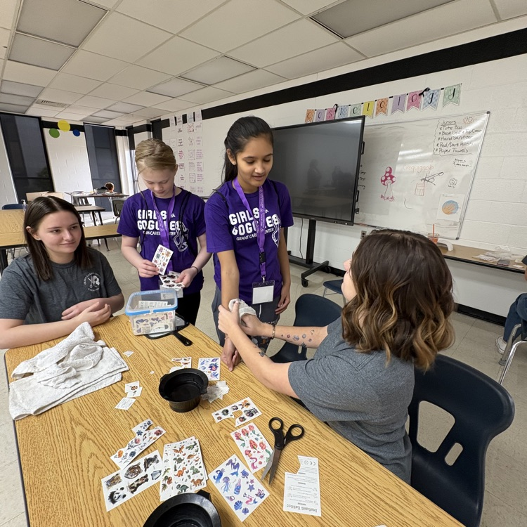 The 6th Grade "Girls with Goggles" at Grant Career Center.