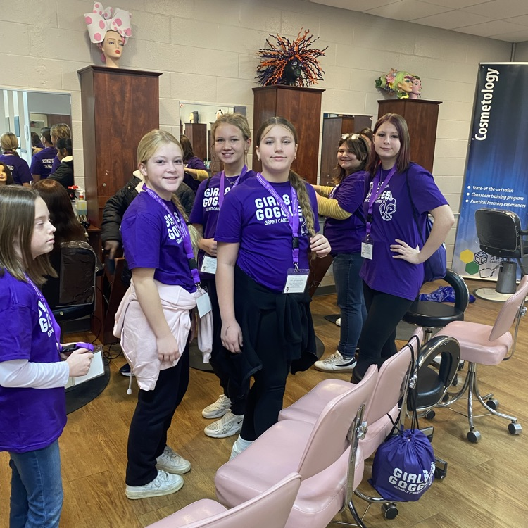 The 6th Grade "Girls with Goggles" at Grant Career Center.