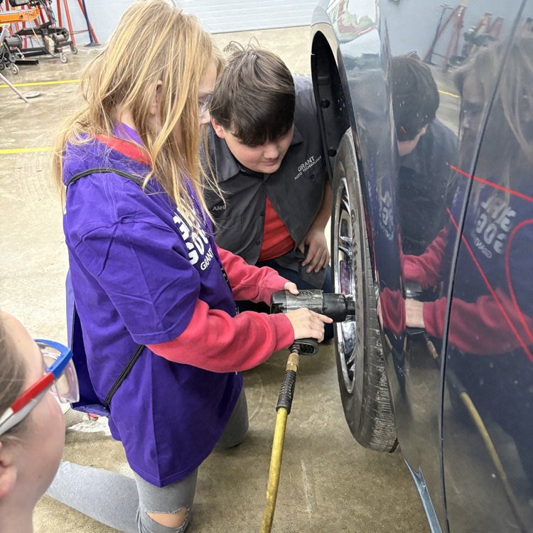 The 6th Grade "Girls with Goggles" at Grant Career Center.