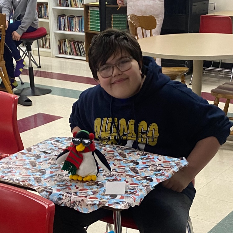 The sixth grade students enjoyed decorating their desks for Christmas. 