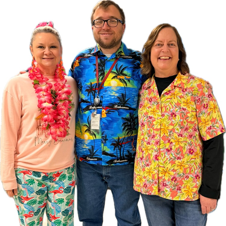 Mr. Anderson, Mrs. Starline, and Mrs. Patrick are ready for Christmas Break…maybe somewhere tropical. 