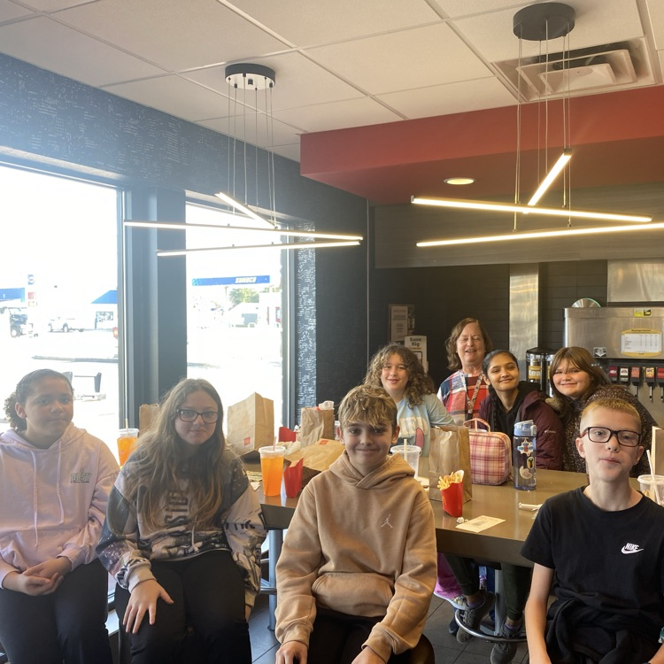 Mrs. Patrick took students from her Homeroom, who earned a lunch reward for second quarter, to McDonald's. 