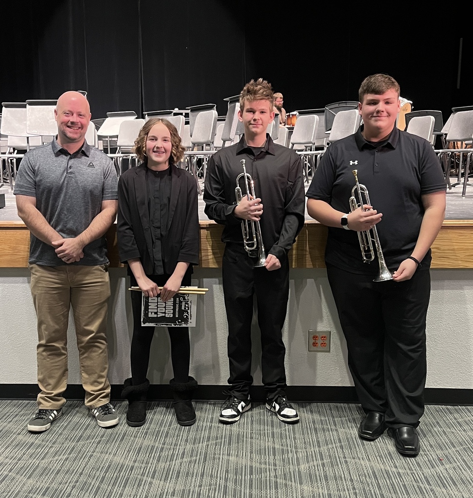 Congratulations to Lyla, Xander, and Trenton on a fantastic performance on Sunday with the OMEA District 14 Honor Band. You make us all proud! 