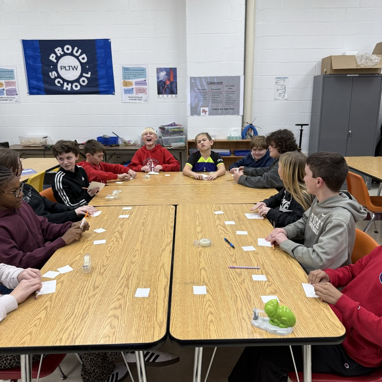 6th grade PLTW students got creative and tested out straw jets, following the design process step by step. 