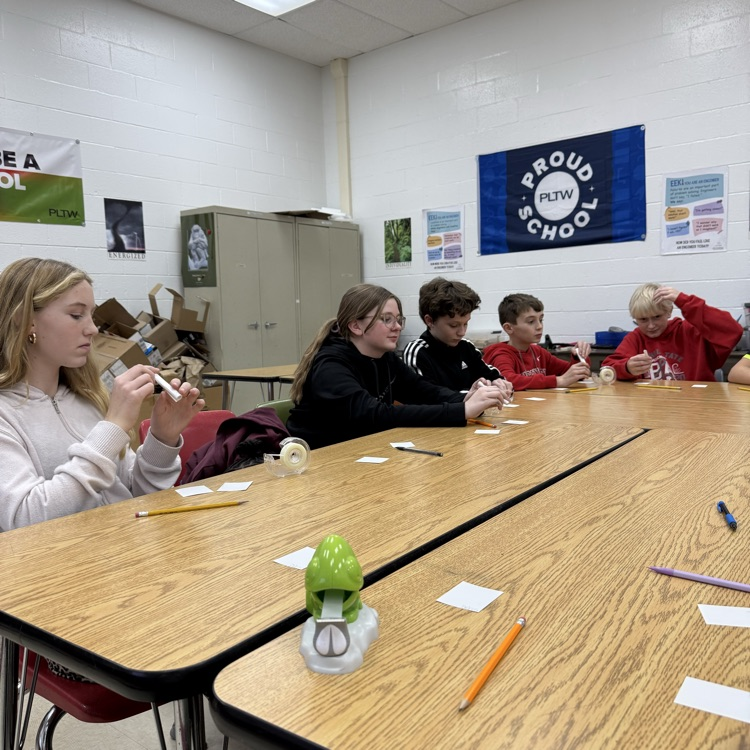6th grade PLTW students got creative and tested out straw jets, following the design process step by step. 