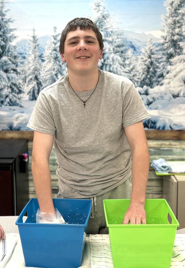 The recent weather brought a perfect opportunity to study how animals survive cold climates. Mr. Thomas joined students in a blubber challenge!