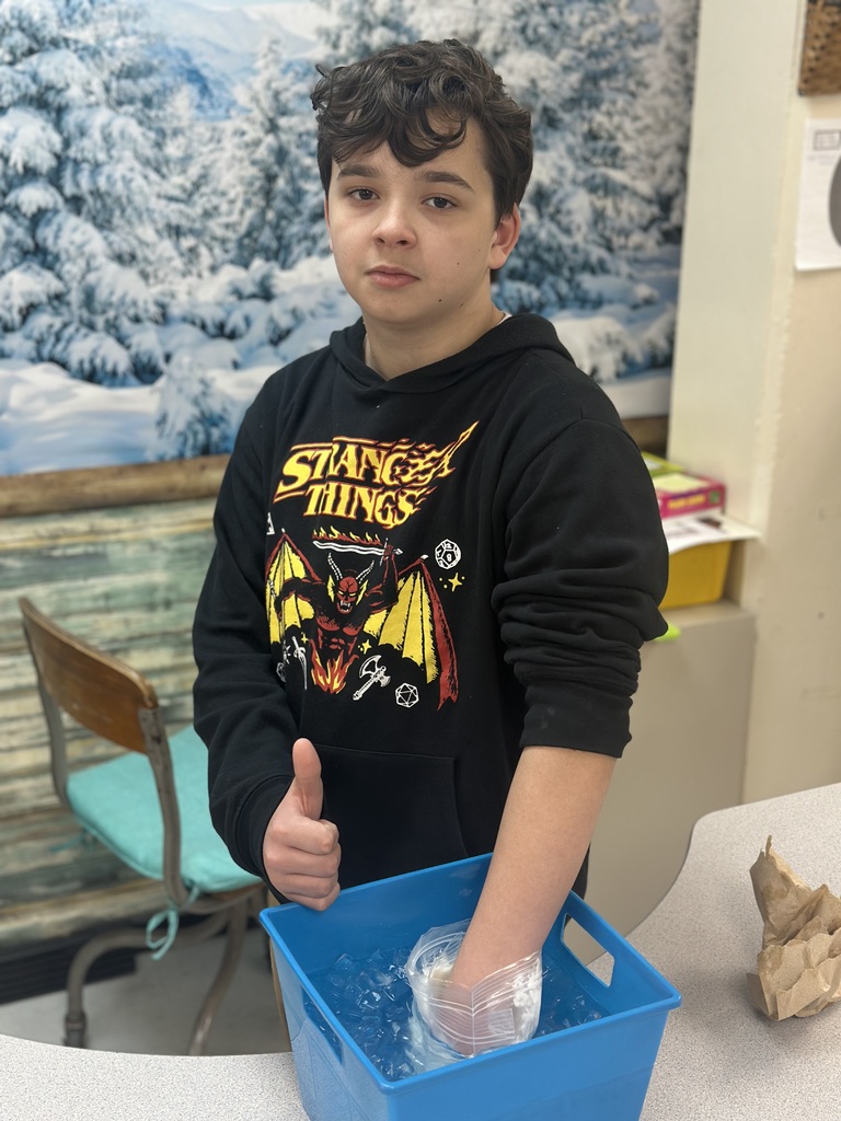 The recent weather brought a perfect opportunity to study how animals survive cold climates. Mr. Thomas joined students in a blubber challenge!