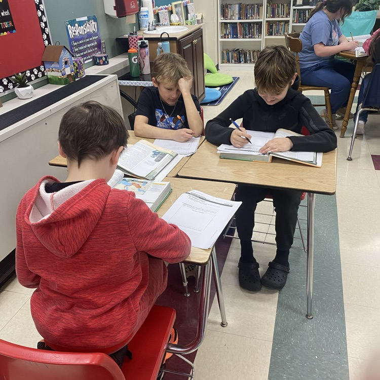 Students in Mrs. Patrick’s class worked in groups to complete a “Guided Reading” packet on the Mesopotamian Empires. 