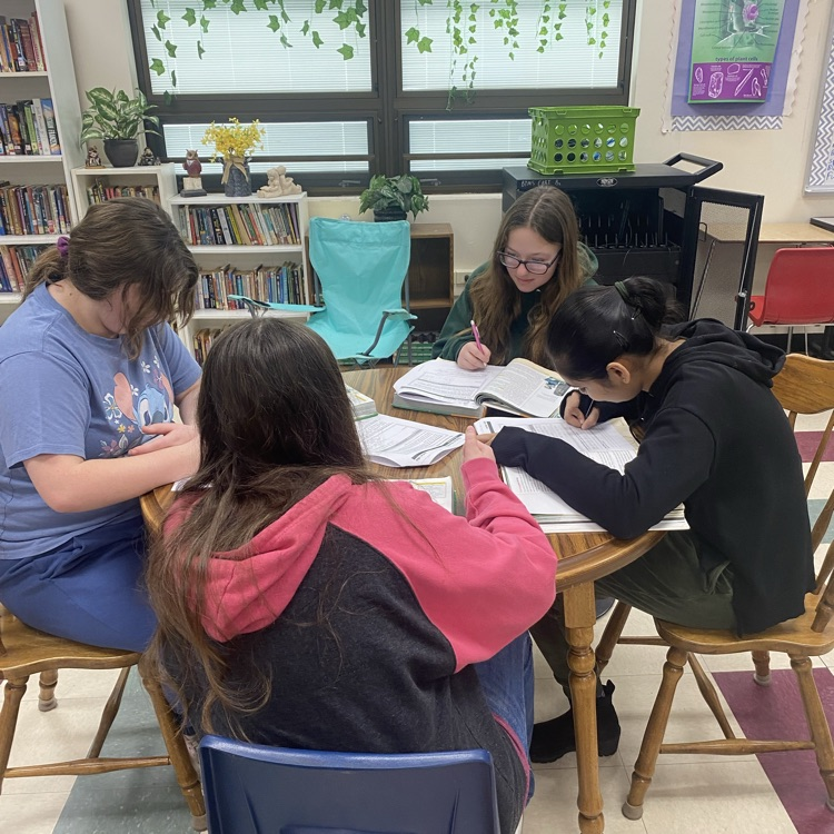 Students in Mrs. Patrick’s class worked in groups to complete a “Guided Reading” packet on the Mesopotamian Empires. 