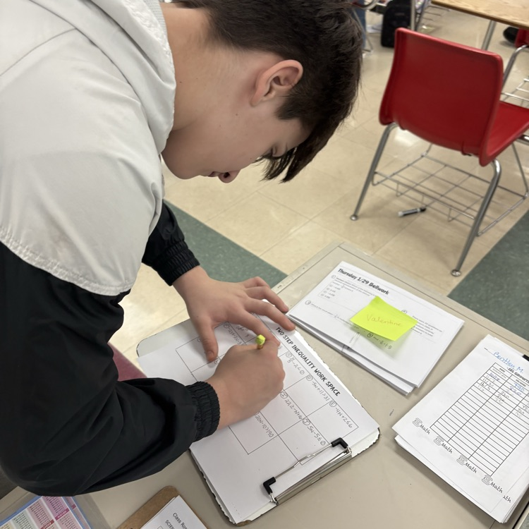 7th graders finish up their math unit by solving 2 step inequalities and then finding the matching graph!