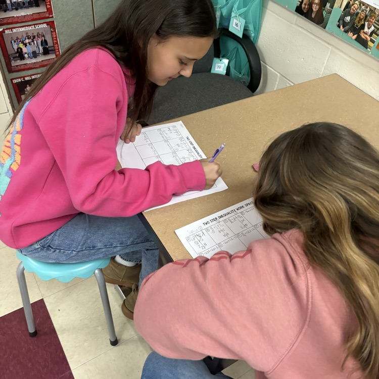 7th graders finish up their math unit by solving 2 step inequalities and then finding the matching graph!