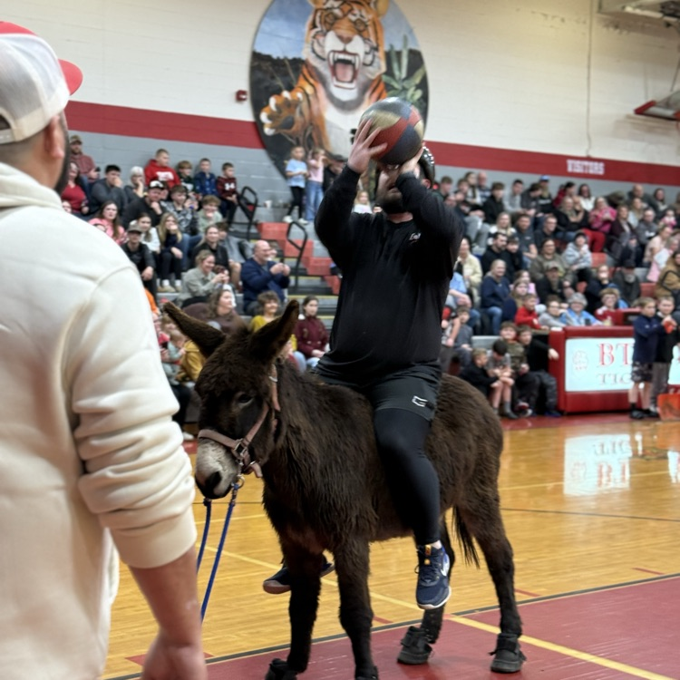 A BIG thank you to everyone who participated, helped with, and came out to our Donkey Basketball event for a fundraiser for BTMS students! The "excitement" of a pipe bursting in the office setting off the fire alarm could not stop the fun for long!😁💦