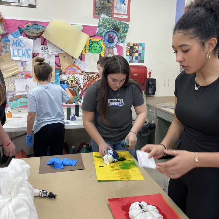 Source of Strength Peer Leaders finally have the opportunity to tie dye their new shirts.  Anticipation on how they turned out.
