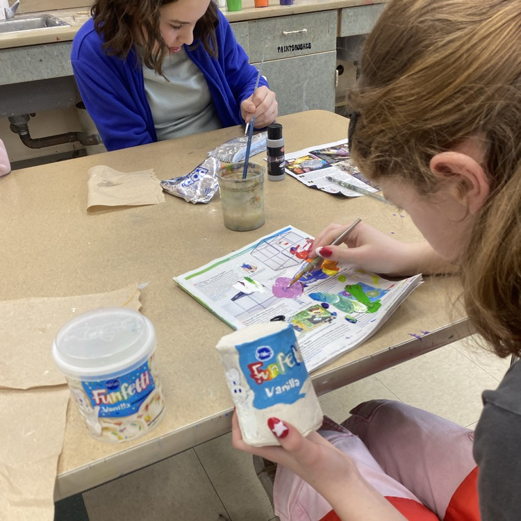 7th grade Art students are getting close to finishing their Clay Junk Food project!